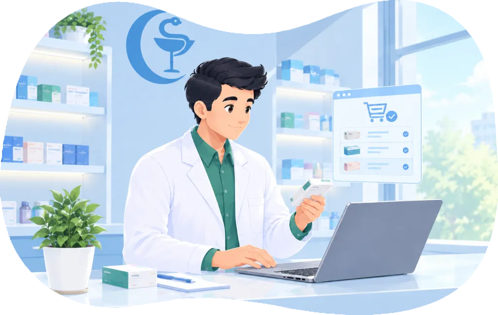 Parapharmacy aisle stocked with skincare products